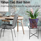 Plant Stand, Retro Design Round, Rust-Proof Coated Metal Pot Stand - Image 3