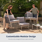 East Oak 5-Piece Outdoor Sectional Sofa, Modular Outdoor Furniture - Image 2