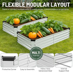 2 Pack 8x4x1FT Galvanized Metal Raised Garden Bed Kit - Image 3