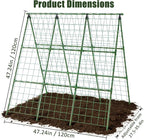 Miory Cucumber Trellis for Raised Beds, 48 x 48 Inch Metal A-Frame Garden - Image 2
