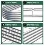 2PCS 8x2x1FT Galvanized Raised Garden Bed Kit, Vegetable Boxes-Oval Metal - Image 6