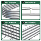 2PCS 8x4x1FT Galvanized Raised Garden Bed Kit, Vegetable Boxes-Oval Metal - Image 6