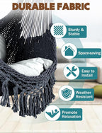 Chihee Hammock Chair Super Large Soft-Spun Cotton Rope Weaving Hanging Chair - Image 2