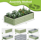 2PCS 4x2x1FT Galvanized Raised Garden Bed, Galvanized Planter Raised Garden - Image 4