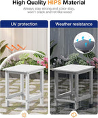 YEFU Outdoor Side Table for Patio: 16" HIPS Weather - Image 5