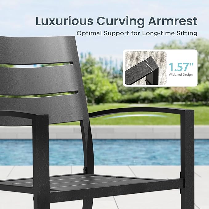 PHI VILLA 9 Pieces Outdoor Patio Dining Set - Image 4