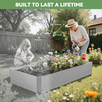 2 Pack Tall 6x3FT Raised Beds for Gardening, Corrugated Galvanized Steel Raised - Image 7