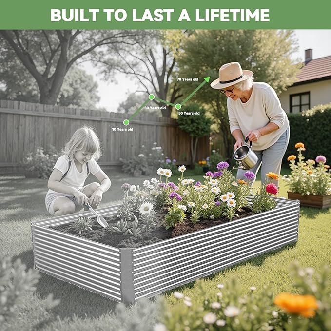 3 Pack Tall 4x2FT Raised Beds for Gardening, Corrugated Galvanized Steel Raised - Image 7