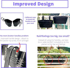 LaLaGreen Outdoor Rail Planter Black Metal Iron Hanging Flower Pots Deck - Image 3
