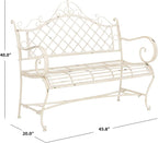 Safavieh PAT5017A Collection Adina Antique White Wrought Iron 51.25" Outdoor - Image 3