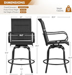 Yaheetech 2 Piece Patio Swivel Bar Stools Texteline Bistro Chairs - Image 3