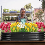 Raised Garden Bed Galvanized Planter Box Outdoor, Rot-Resistant Metal Garden - Image 7