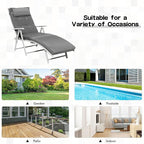 Giantex Chaise Lounge Chair for Outside, Pool Folding Reclining Beach Chair - Image 8