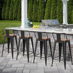 HAOBO Home 30" Outdoor Barstools Patio Stool Metal Bar Stools Set of 4 Counter by HAOBOHOME