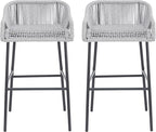 Christopher Knight Home Sivir Outdoor Barstool Set of 2, Patio Woven Rope Bar - Image 6