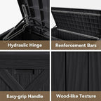 Devoko 120 Gallon Deck Box Resin Outdoor Storage Box Waterproof - Image 7