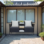 Greesum Patio Loveseat Outdoor Wicker Furniture Conversation Set - Image 2