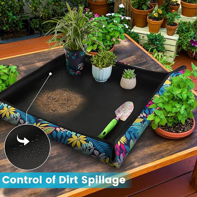 Repotting Mat for Plant Transplanting and Mess Control 29.5"x 29.5" Oxford - Image 4
