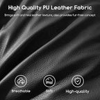 HIGOGOGO Round Stuffed Pouf Ottoman, Pu Leather Poufs - Image 8
