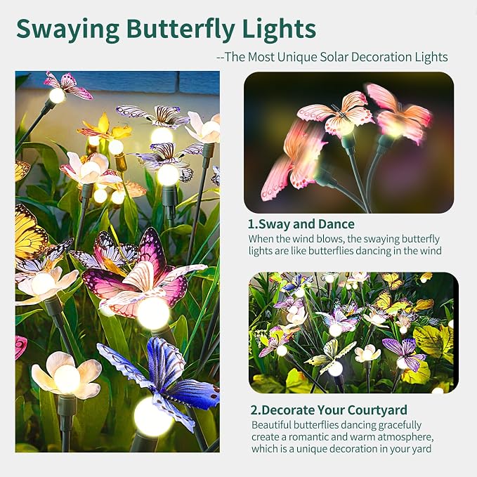 Solar Garden Lights, Outdoor Solar Powered Decor - Image 3
