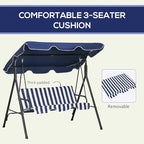Outsunny 3-Seat Outdoor Patio Swing Chair - Image 6