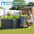 Quictent Galvanized Raised Garden Bed Kit, Strengthened by Crossbar, Dark Gray - Image 2