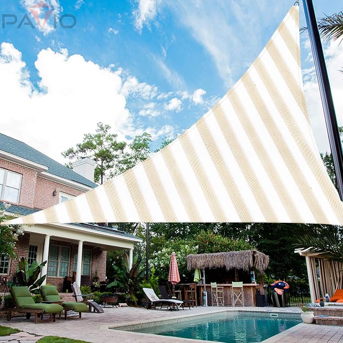 Patio Paradise 7' x 7' x 7' Sun Shade Sail Triangle Canopy Shade Cloth Fabric - Image 5