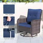 Kullavik 10 Pieces Outdoor Patio Furniture Set, PE Wicker Rattan Sectional Sofa - Image 5