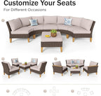 PHI VILLA Half Moon Patio Furniture Set - Image 9