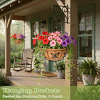 4 Pack 14 Inch Hanging Baskets for Plants Outdoor Metal Hanging Planter Hanging - Image 6
