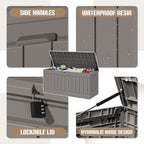 JUMMICO 78 Gallon Outdoor Deck Box Large Resin Storage Box - Image 2