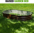 SnugNiture 2 Pcs 6x3x1ft Raised Garden Bed Kit, Outdoor Oval Metal Garden - Image 6