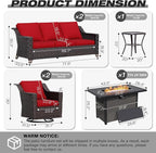 Joyside Wicker Patio Furniture Sets, 6 Pieces Upgraded Large Size Outdoor - Image 2
