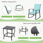 Shintenchi 3 Piece Rocking Bistro Set, Outdoor Furniture - Image 5