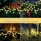 Kohlrabi Solar Garden Lights Outdoor, 10 Pack 80 LED Warm White Firefly Lights - Image 5