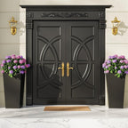 Garvee 22.5" Tall Planters Set of 2, Outdoor＆Indoor Black Planter Pots - Image 9