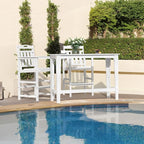 Outdoor Patio Bar Height Table and Tall Adirondack Chairs Set of 2, All-Weather - Image 7