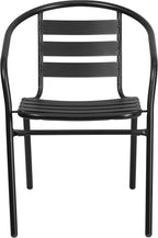 Flash Furniture Aluminum Slat Back Stacking Outdoor Restaurant Chairs, Modern - Image 4