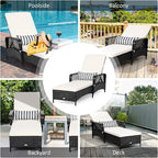 Tangkula Wicker Chaise Lounge Outdoor, Patio Rattan Reclining Chaise - Image 10