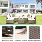 PayLessHere Patio Furniture Set 7 Pieces Outdoor Furniture Wicker Conversation - Image 3