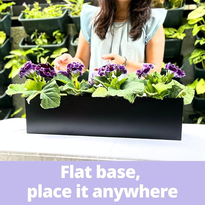 LaLaGreen Wall Planters for Outdoor Carbon Steel Black Metal Hanging Flower Pot - Image 7