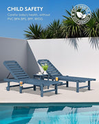 SERWALL Outdoor Chaise Lounge Set of 6, HDPE Pool Lounge Chair - Image 8