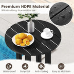 Tangkula 21.5" Round Bar Table, Patio HDPE Bar Height Dining Table w/Slatted - Image 5