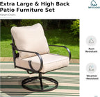 MFSTUDIO 7 Seats Large Metal Patio Conversation Sets, 5 Pieces Outdoor - Image 7