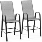 VINGLI Set of 2 Stackable Outdoor Bar Stools – Sling Chairs by VINGLI