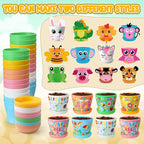 Capoda 24 Sets Garden Flower Pots Crafts Kit DIY Spring Plastic Seedling - Image 4