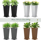Set of 2 Large Planters for Outdoor Plants 24" Tall Tapered Modern Flower Pots - Image 7