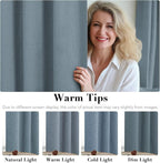 H.VERSAILTEX Linen Blackout Curtains 45 Inches Long 100% Blackout Thermal - Image 5