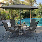 VINGLI 4 Pack Stackable Outdoor Bar Chairs – High Back Sling Chairs - Image 2