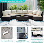 Merax 5-Piece Outdoor Sectional Sofa Set, All-Weather PE Wicker Patio Furniture - Image 2
